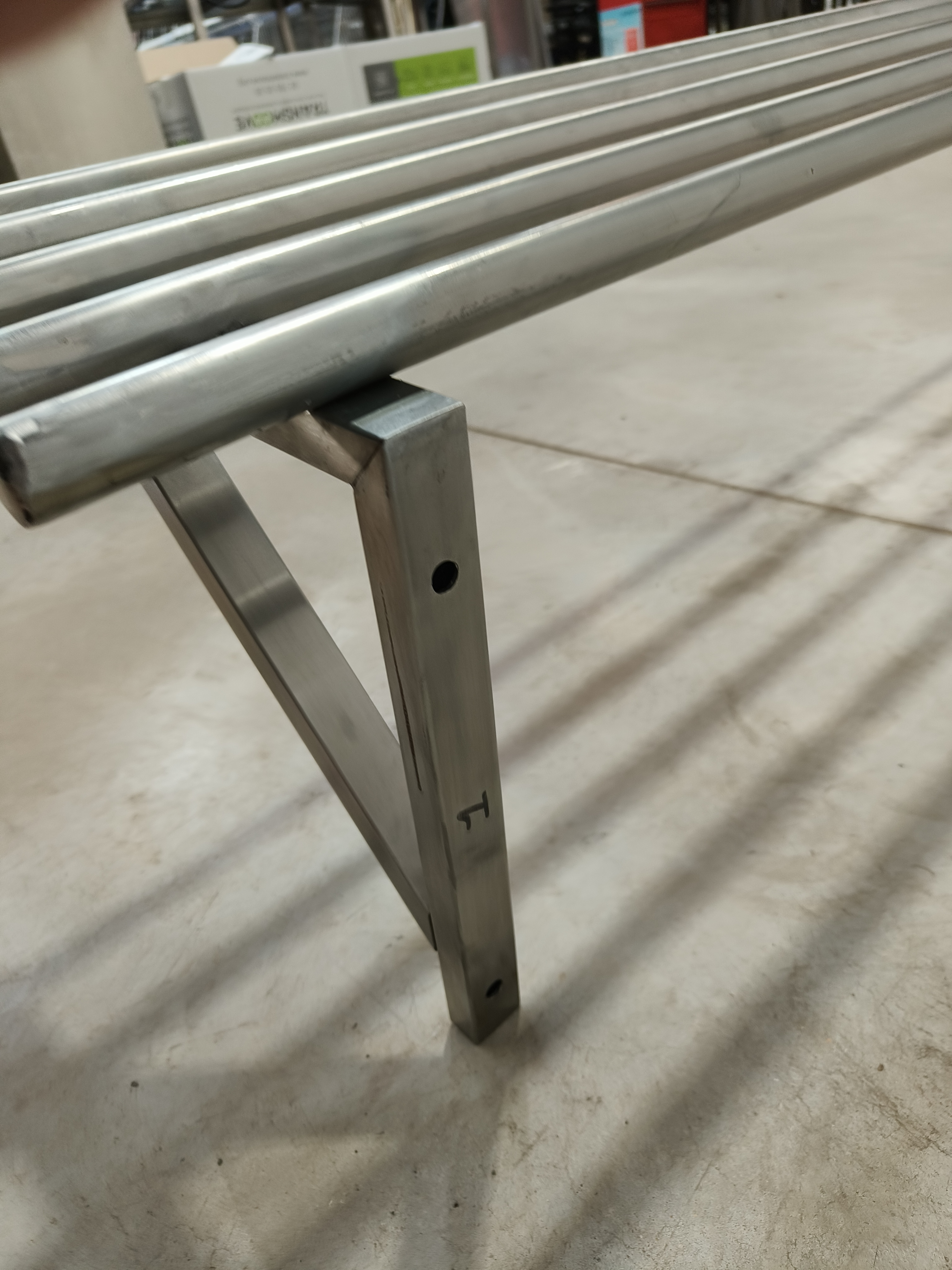 Stainless steel wall rack - 5 meters For sale used second hand 2nd hand ...